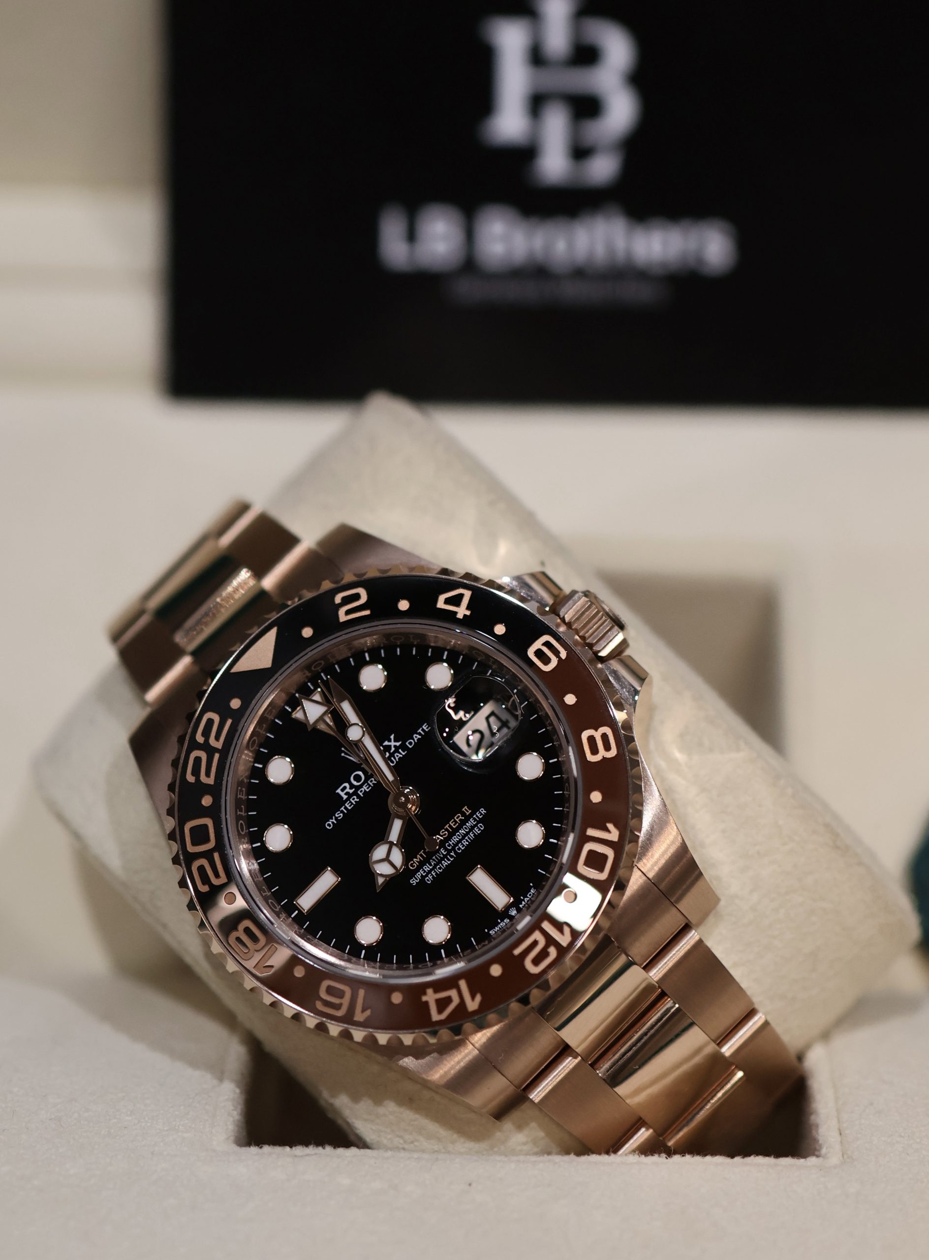 Rolex GMT Master II Rootbeer Rose Gold 126715 CHNR